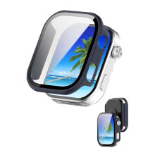 Screen Protector Case with 9H Tempered Glass, Full Coverage Hard PC Shell Blue for Redmi Watch 6