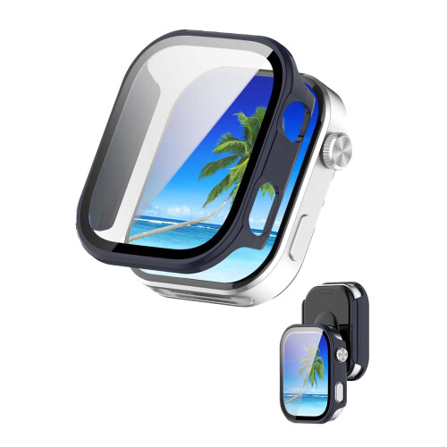 Screen Protector Case with 9H Tempered Glass, Full Coverage Hard PC Shell Blue for Redmi Watch 6