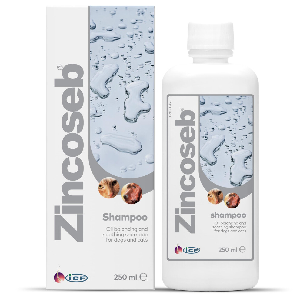 Icf | Zincoseb Dog Shampoo For Itchy Skin Relief Anti Itch + Antifungal + Antiba