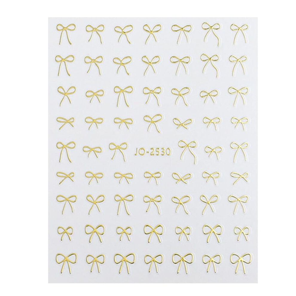 Gold 3D Bowknot Nail Art Stickers Selfadhesive Decals For Diy Crafts And Elegant Manicure