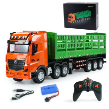 RC Transport Truck 1:18 Scale 9CH 2.4GHz with LED Light Sound Detachable Log Trailer Durable Alloy Structure