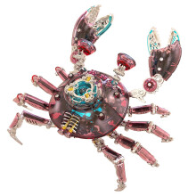 Luxury Pink Mechanical Crab Metal Model Kit, 3D Stainless Steel Puzzle for Adults, 666PCS Gift