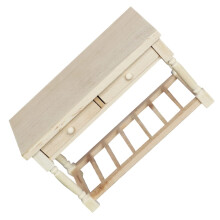 Miniature Wooden Desk 1:12 Scale Dollhouse Furniture with Realistic Design for DIY Home Decor
