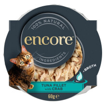 Encore 100% Natural Adult Wet Cat Food Pot, Succulent Tuna with Pacific Crab in