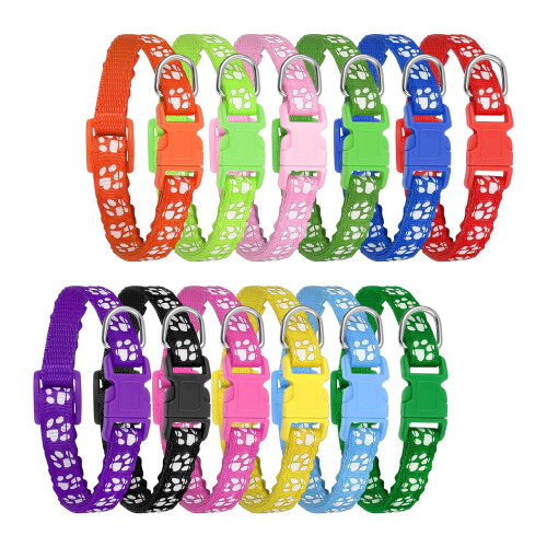 Heyu-Lotus 12-Pack Puppy Collars,Quick Release Buckle (S)