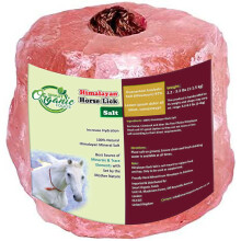 Smart Organic Foods Himalayan Animal Horse Lick Natural Pink Salt, Natural shape salt with strong hanging Rope Suitable for all Animals 1-1.5 kg Salt