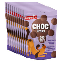 Rosewood Choc Drops for Dogs - Dog Safe Chocolate Treat with Added Vitamins, Cocoa Free, Training Treats for Small, Medium, Large Dogs & Puppies (Cas