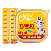 Edgard Cooper Grain Free Wet Cat Food Pate for Adult Cats (Turkey&Chicken 16 x 8