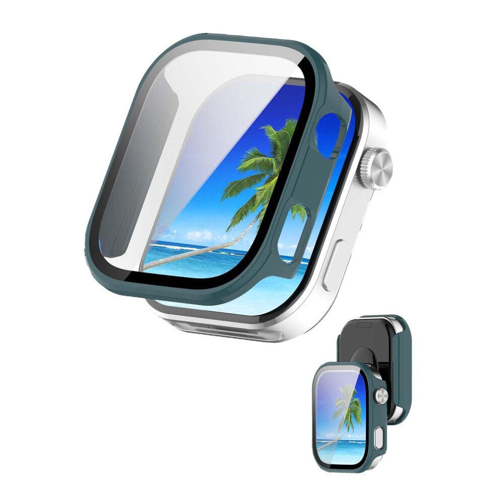 Case For Redmi Watch 6 With 9H Tempered Glass Screen Protector, Full Coverage Hard Pc Protective Cover Green 9455672940887