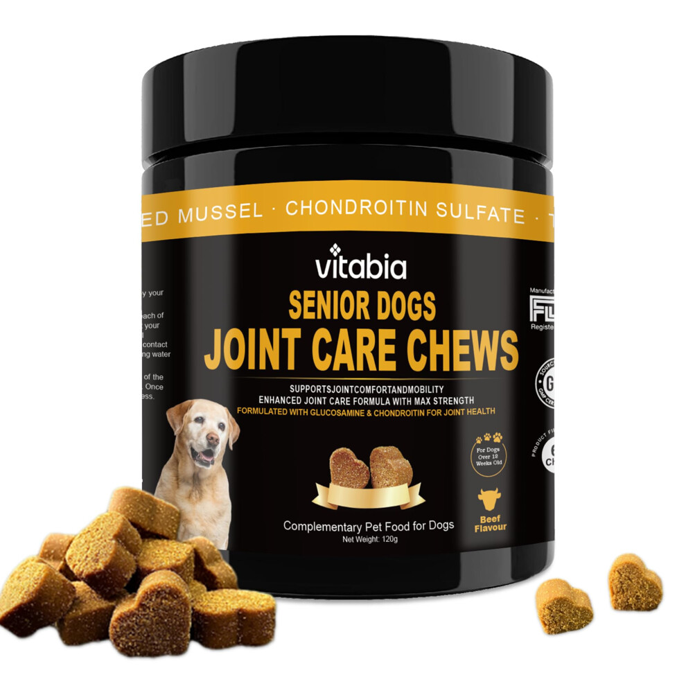 Vitabia Senior Dog Joint Supplements With Glucosamine Chondroitin Msm - Hip & Green