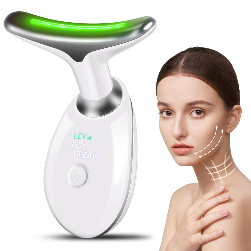 White Facial Massager Anti Aging Device With Antiwrinkle Technology For Face And Neck Firming