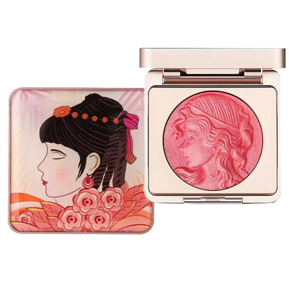 Pink Blush Palette With Natural Radiant Finish And Longlasting Glow, Embossed Powder Blush For Cheeks