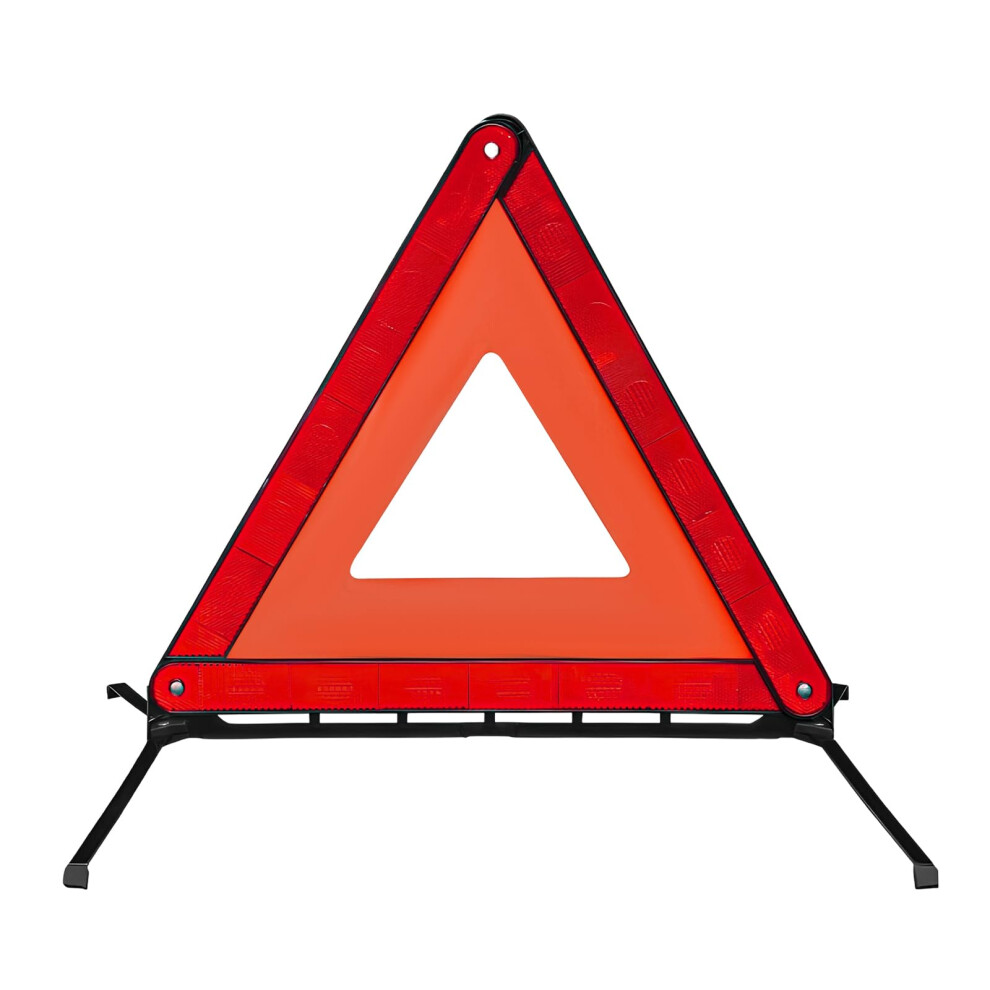 Emergency Warning Triangle With Visibility Reflective Panels, Foldable Design And Storage Case 9455672941471