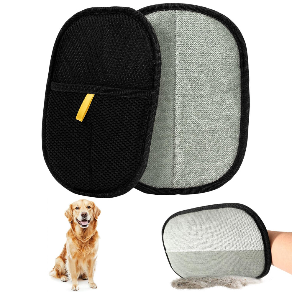 Kunoli 2Pcs Pet Hair Remover Glove, Static Pet Hair Removal Glove, Dual-Sided Grooming Gloves, Reusable Pet Hair Removal For Washing Deshedd