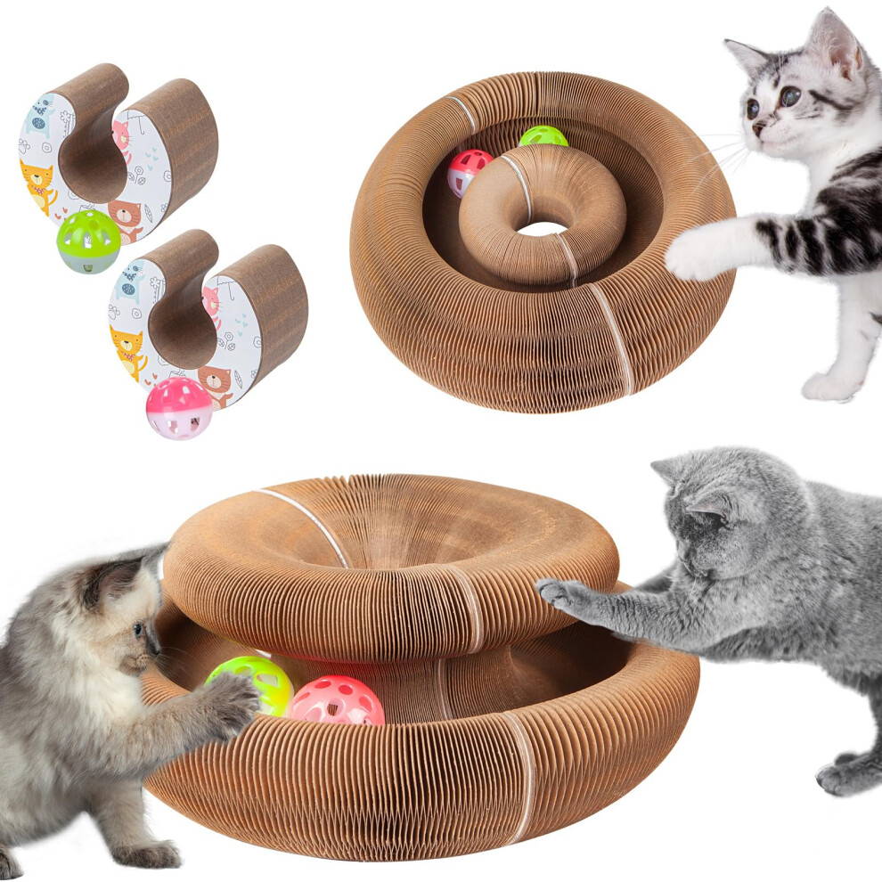 Waqizcxz 2 Pack Foldable Magic Organ Cat Scratcher Toys, Accordion Scr