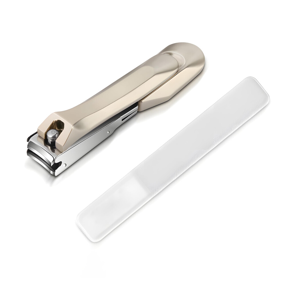 Stainless Steel Nail Clippers with Anti Splash, Precision Flat Cutting and Builtin File
