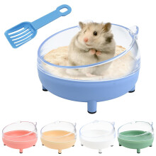 DiiWmme Hamster Sand Bath Container 6.5 Inch Transparent Sandbox Toilet with Sand Shovel for Dwarf Hamsters,Gerbils and Small Pets, Dust-Fre