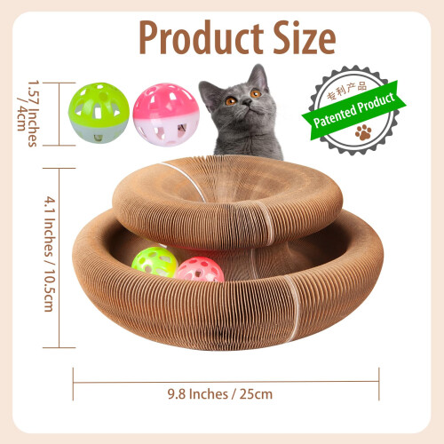 Kitty Kurlz Two-Pack Interactive Cat Toys, Accordion Kitten Scratchers 1
