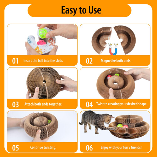 Kitty Kurlz Two-Pack Interactive Cat Toys, Accordion Kitten Scratchers 2