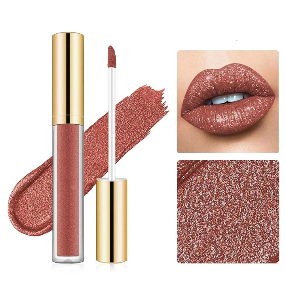 Metallic Liquid Lipstick Set with Diamond Glitter Finish, Long Lasting Waterproof Multicolor Shimmer
