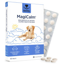 Vetvits MagiCalm For Dogs (60 Tablets) | For Naturally Calmer & Less Anxious Dogs | Gentle, Soothing Formulation | Magnesium, Chamomile & B Vitamins