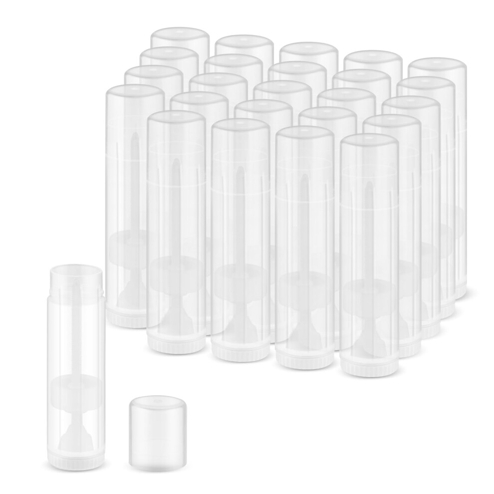 25Pcs 15g Empty Clear Lip Balm Tubes Refillable Fill Leakproof Plastic Lipstick Containers Bulk for DIY Chapstick Lip Gloss