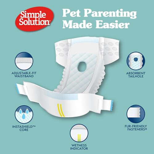 Simple Solution Female Dog Diapers - Medium, 12 Count 1