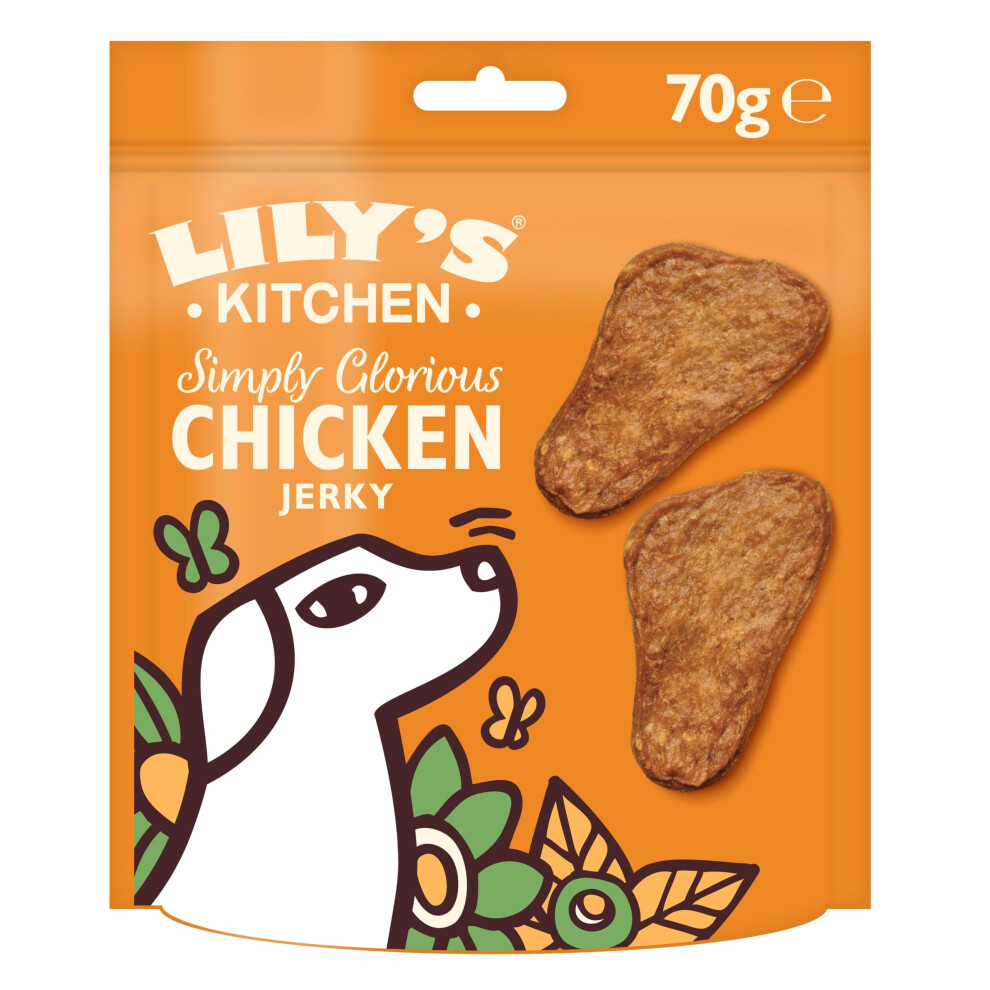 Photos - Dog Food Lilys Kitchen Lily’s Kitchen Made with Natural Ingredients Adult Dog Treats Packet Glorious Chicken Jerky Grain-Free Recipes 8 x 70g 
