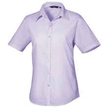 (10, Lilac) Premier Short Sleeve Poplin Blouse / Plain Work Shirt
