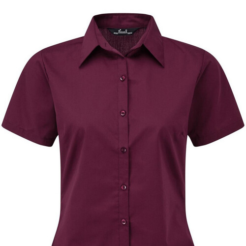 Premier (14, Aubergine) Premier Short Sleeve Poplin Blouse / Plain Work Shirt 2