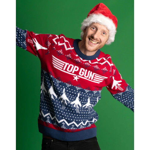 Top Gun Mens Knitted Christmas Jumper 1