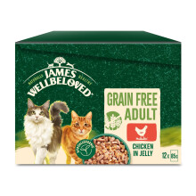 James Wellbeloved Adult Grain-Free Chicken in Jelly 12 Pouches, Hypoallergenic W