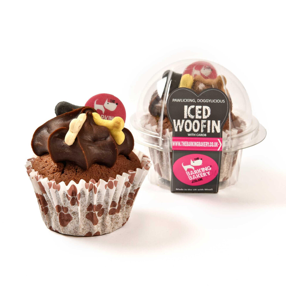 The Barking Bakery – Vanilla Woofin With Carob Frosting - Dog Cupcake