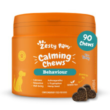 Zesty Paws Calming Treats for Dogs | Helps with Separation Anxiety, Stress & Hyperactivity, Supports Wellbeing & Relaxation | Contains Green Tea, Ash