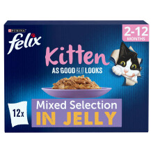FELIX As Good As it Looks Kitten Mixed in Jelly Wet Cat Food 12x85g (Pack of 4)