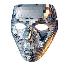 Disco Ball Mask Full Face Glitter Mirror Mask for Festival Masquerade DJ Stage Halloween Party