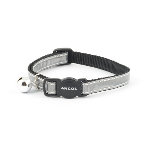 Ancol Ancol Gloss Reflective Cat Collar with safety buckle Silver