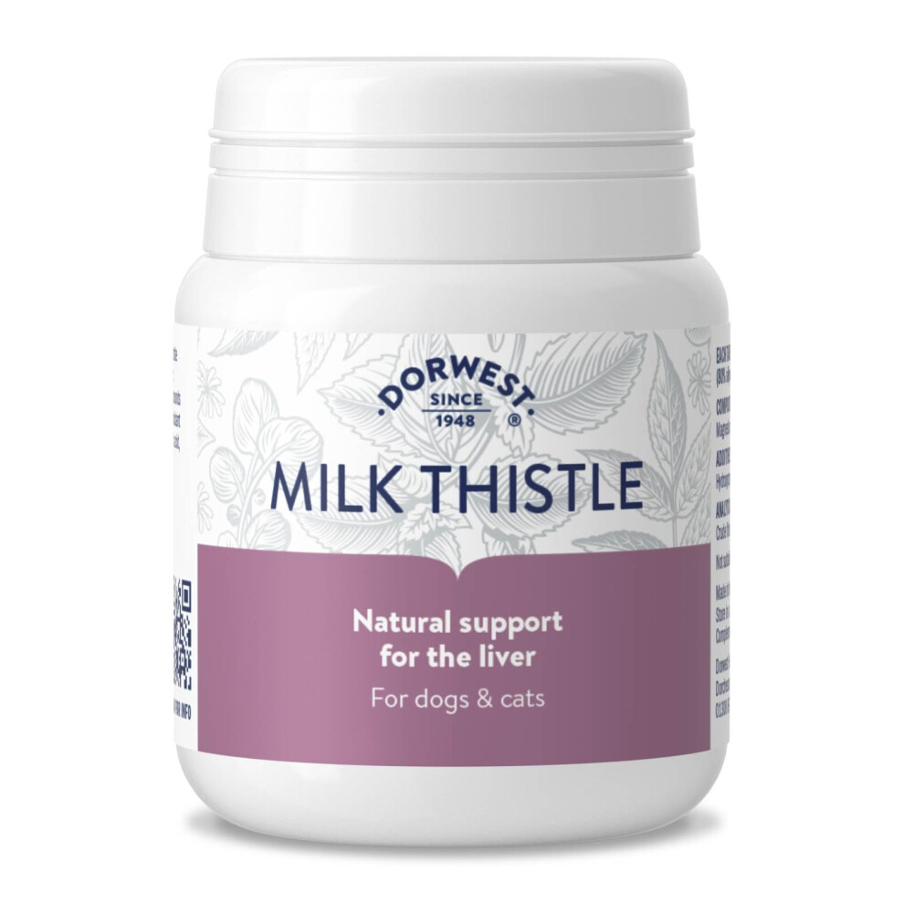 Dorwest Herbs Dorwest Milk Thistle Tablets For Dogs And Cats, 100 Tablets, Supports Liver Function, Antioxidant For Dogs, Immune System Heath, Natural Supplement
