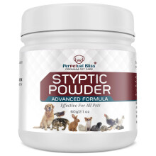 Perpetual Bliss Styptic Powder (Large 60g Tub) For Dog, Cat, Other Pets. Helps Stop Bleeding On Paws From Dog Nails Clippers, Dog Nail Grinders When
