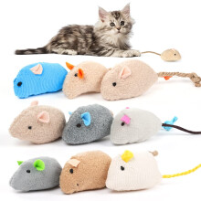 OSDUE Cat Catnip Toys, 9 Pack Catnip Mouse Toys for Cats, Cat Interactive Toy, Plush Mouse Cat Toy, Chewing Teeth Cleaning for Kitten Play a