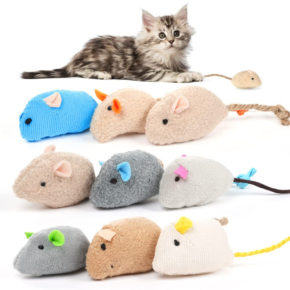 Osdue Cat Catnip Toys, 9 Pack Catnip Mouse Toys For Cats, Cat Interactive Toy, Plush Mouse Cat Toy, Chewing Teeth Cleaning For Kitten Play A