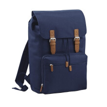 (One Size, French Navy) Bagbase Heritage Laptop Backpack Bag (Up To 17inch Laptop) (Pack of 2)