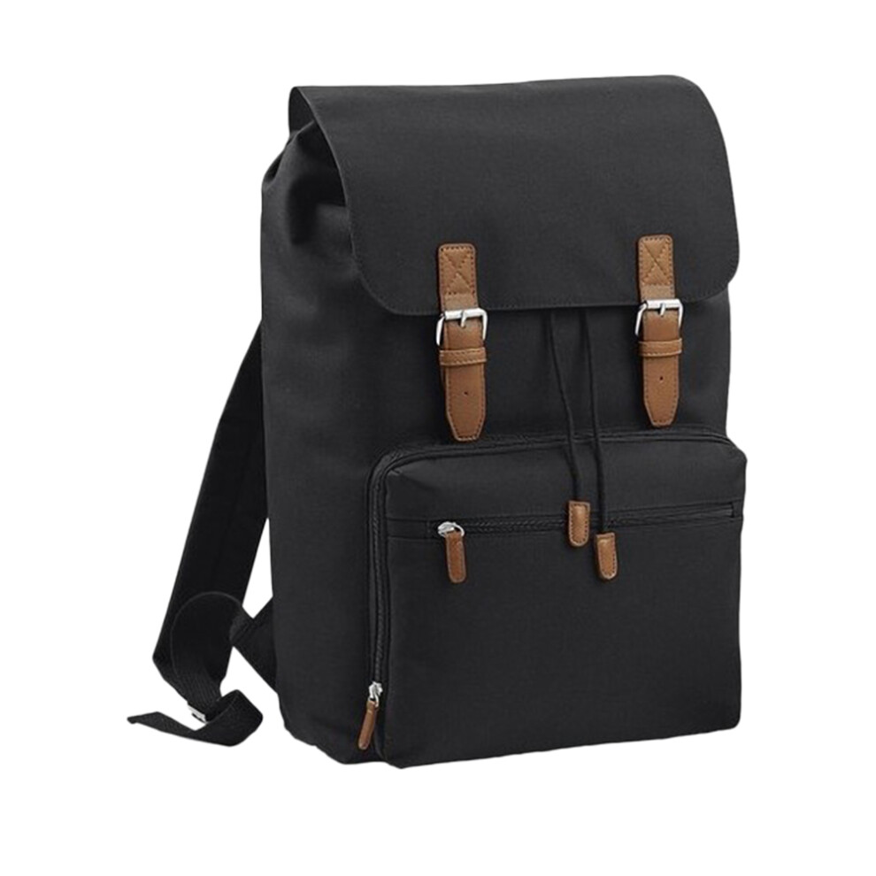 Bagbase (One Size, Black) Heritage Laptop Backpack Bag (Up To 17Inch Laptop) (Pack Of 2)