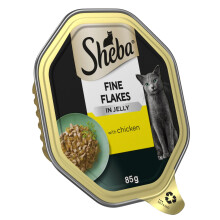 Sheba Fine Flakes Cat Tray with Chicken in Jelly 85g