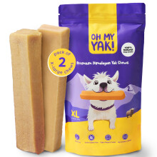 Oh My Yak Premium Yak Chews for Dogs Large XL (Pack of 2) 280g, Long Lasting Natural Treat, Milk Dental sticks, Natural Chews, Long Lasting Yak Milk