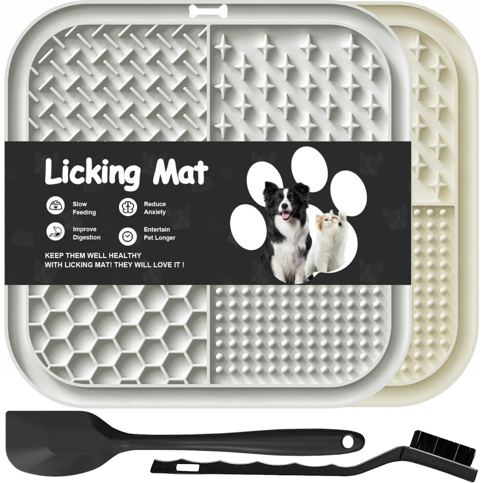 Azyh Licking Mat For Dogs Cats With Suction Cups, Slow Feeding Dog For Anxiety Relief, Dog Toys, Feeding Mat For Butter, Yogurt, Peanuts, Mat 2 P