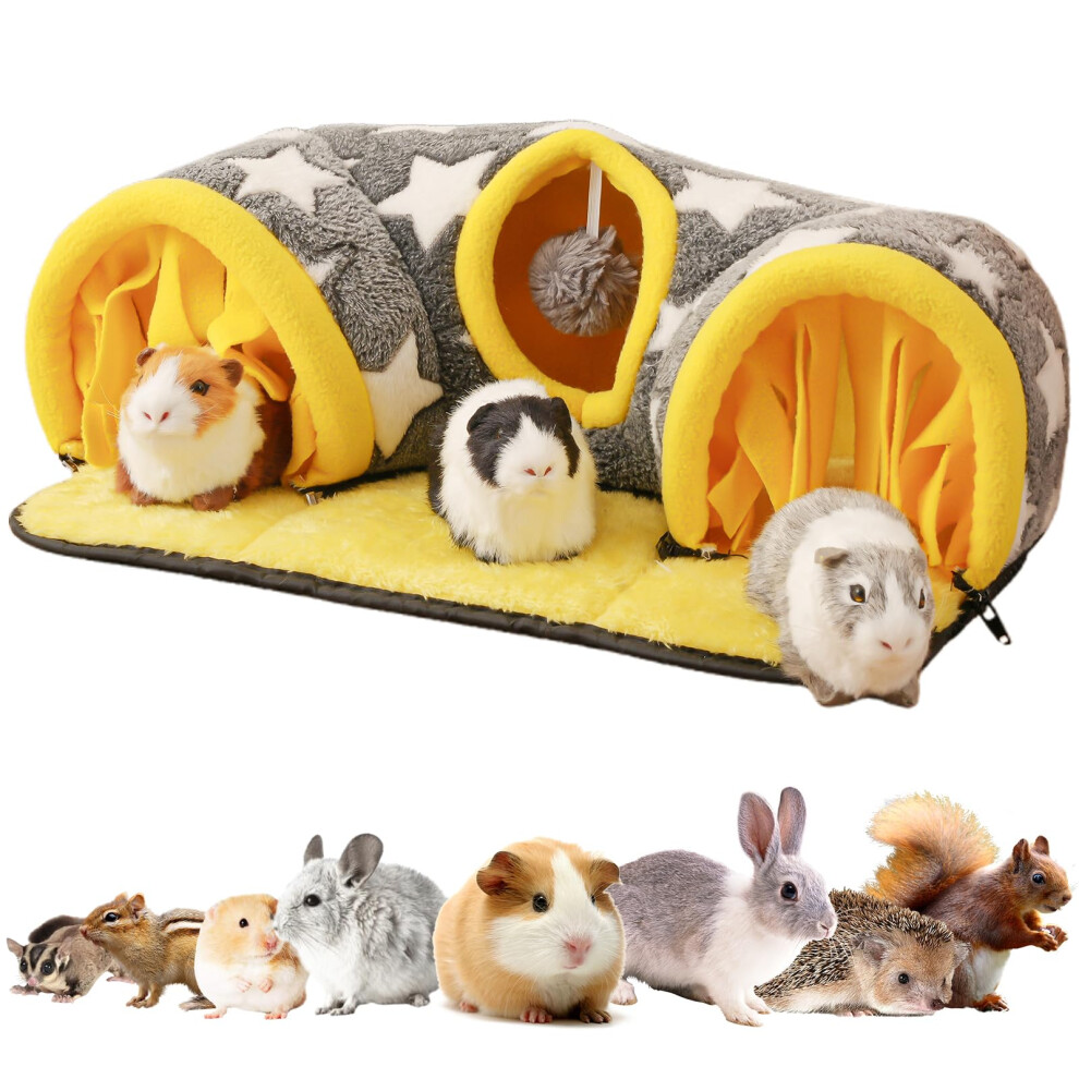 Avont Guinea Pig Hideout Tunnel, Small Animal Hideaway Play Tube Toys Mat, Soft Sleeping Bed House For Dwarf Rabbits Chinchillas Hamsters He