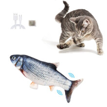 jiuhao Floppy Fish Cat Toy,Plush Realistic Electric Fish Catnip Toy for Indoor Cats, Interactive Flopping Moving Kitten Pillow Chewing Bitin