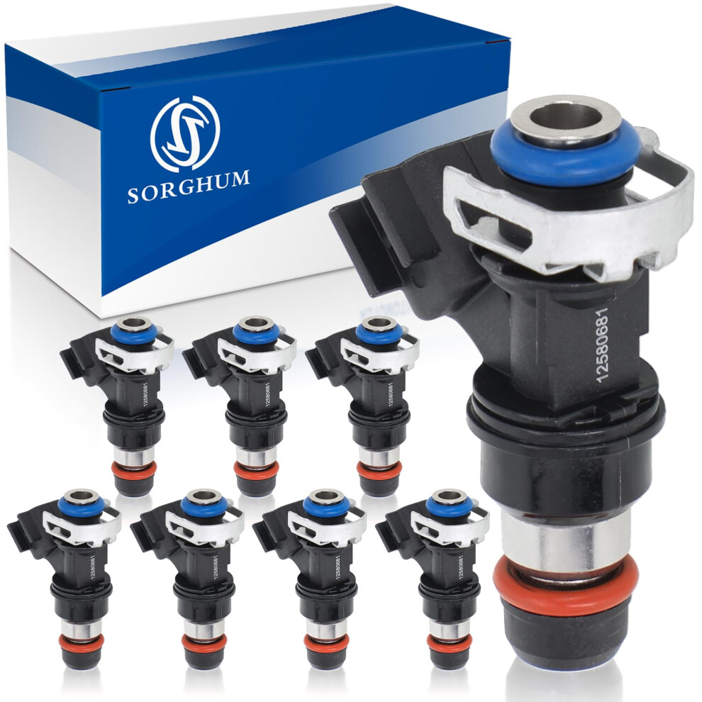 Set Of 8 Fuel Injectors For Chevy Silverado Sierra Yukon Tahoe 4.8L 5.3L 6.0L 6.2L Improved Efficiency 9070919018190