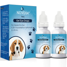 NOVEHA Pet Gel Eye Drops with 0.3% Viscoadaptive Hyaluronan | Eye Solution for Severe Dry Eyes - Long Lasting Hydration, Reduces Nuisance, Swelling &